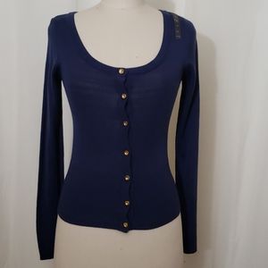 Wet Seal Cardigans Sweater Top, Blue, Small